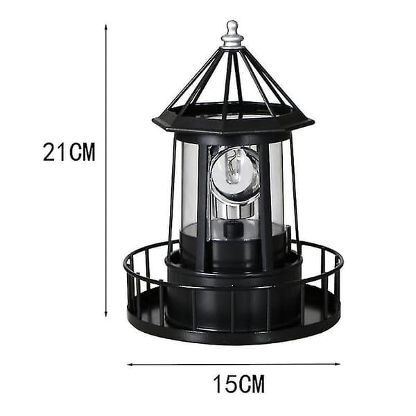 LED Solar Powered Lighthouse, 360 Degree Rotating Garden Lights Am