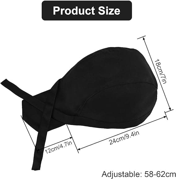 Set med 4 kockmössor, justerbar kockbandana i polybomull, kockhatt_tfrf