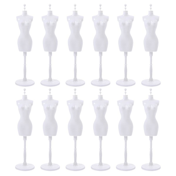 12 kpl nukkenukketeline nukkemekko esittelyteline nukkemekko mallinukkemallitValkoinen25,5X6,5X6,5cm White 25.5X6.5X6.5CM