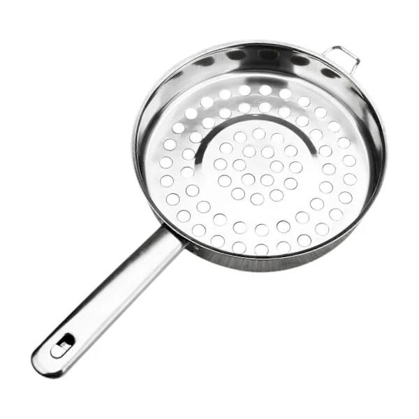 Large Hole Cold Shrimp Sieve Vegetable Fruit Colander Drying Basket Metal Single Handle