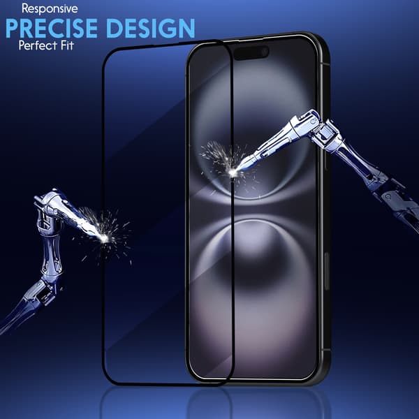 2-pack iPhone 16 Screen Protector + 1-pack Lens Protector - 9H Tempered Glass - Ultra High Quality 3D iPhone 16 Screen Protector