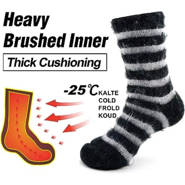 10 Pairs Men's Socks Warm Winter Socks, Extra Thick Warming Round Socks