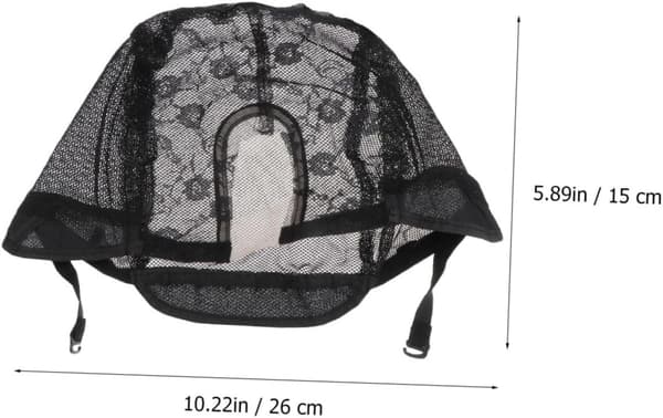 2 stk. parykhætter elastisk glat gazehårnet til parykfremstilling sort til Halloween-kostumer