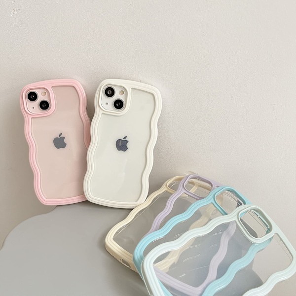 Transparent sött lockigt enkelt vågigt telefonfodral, Aesthet