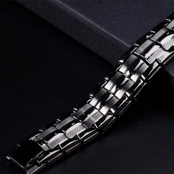 Magnetiske Armbånd til Mænd Gigt & Led, Titan Stål Magnetisk Armbånd med Dobbelte Rækker Effektive Magneter