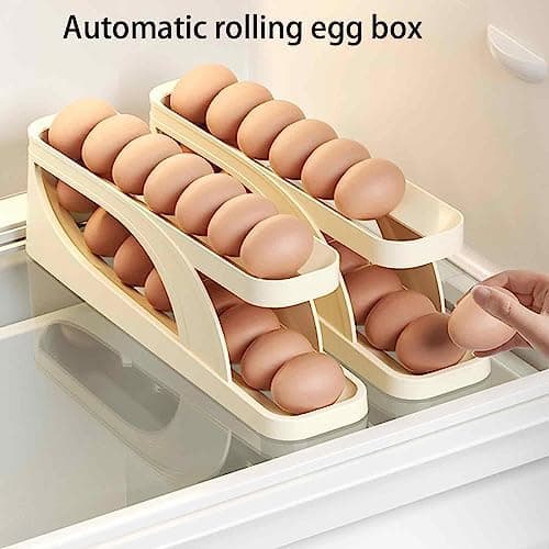 36.5x8.5x10.8cm Egg Storage Holder - Refrigerator Egg Dispenser | Double-Layer Refrigerator Egg Storage | Egg for 15 Eggs