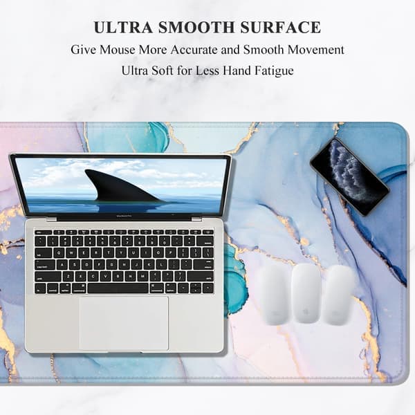 XXL Gaming Mouse Pad - Large Desk Mat, Thick Rubber, Stitched Edges for Full Desk