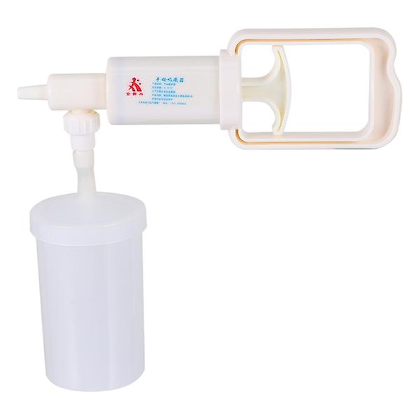 1 stk. Husholdnings Sputum Aspirator Bærbar Manuel Slim Sugningspumpe Enhed Hvid 21X6.5CM White 21X6.5CM