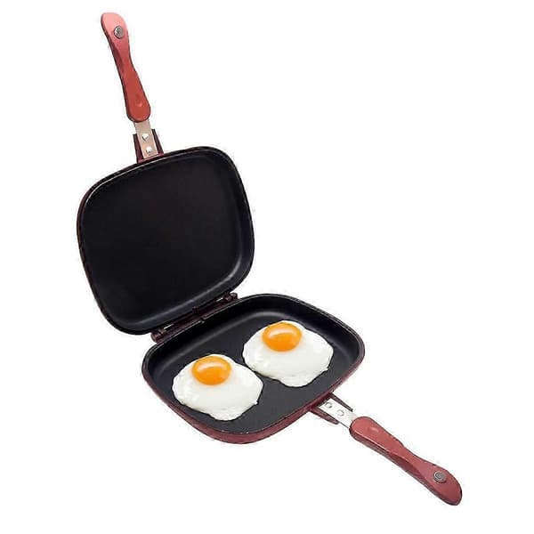 Square Double-Sided Frying Pan, Kitchen Non-Stick Baking Pan Omelette Trays, Indoor/Outdoor Camping Sandwich 28cm