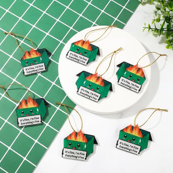 6 stk. Dumpster Fire hengende ornament for Green