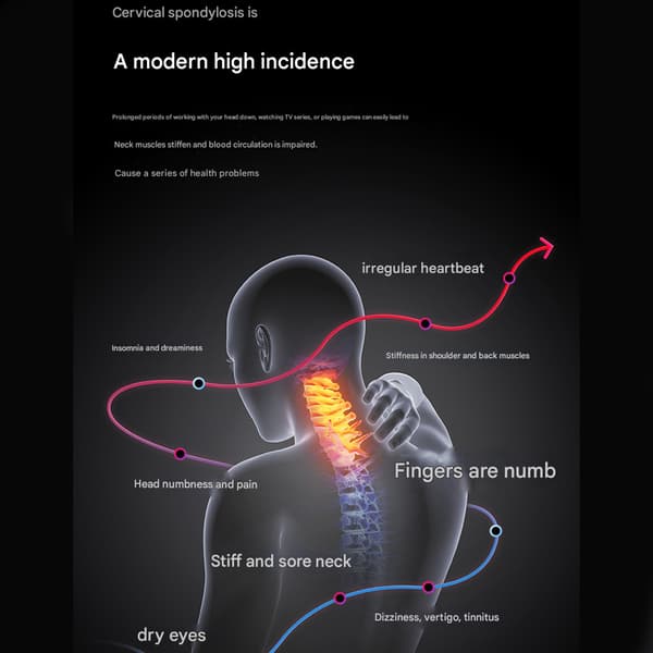 Heated Neck Massager USB Rechargeable with Deep Tissue Pulse Wave Technology, 6 Modes, 15 Intensities & 9 Heads