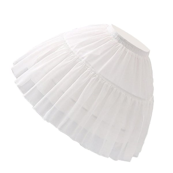 1st Justerbar Lolita Klänning Underkjol Vacker Gaze Kjol Layered Bubble Skirt (vit) Vit46X50C White 46X50CM