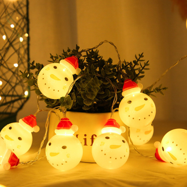 Christmas Snowman Light Christmas Lights Decoration Christmas Snowman Fairy Light Garland Decoration battery 6 metros 40 luces