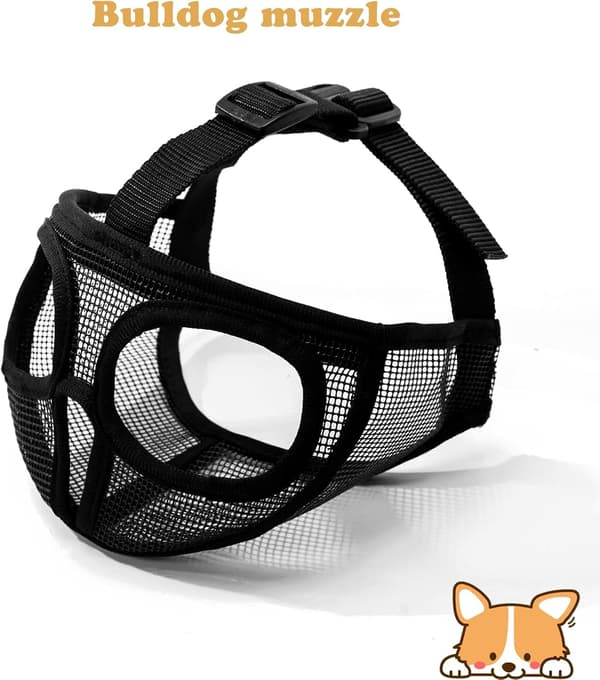 Kortnosad Hundmunkorg, Justerbar, Täcker Inte Ögonen, Mesh Bulldog Hoc