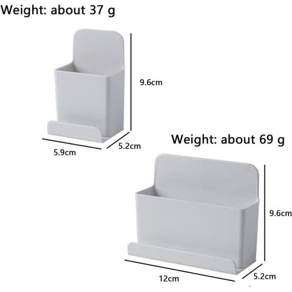 2 Pieces Self-Adhesive Remote Control Storage Box, Wall Organizer Box, Damage-Free Wall Holder for Phone, [93]
