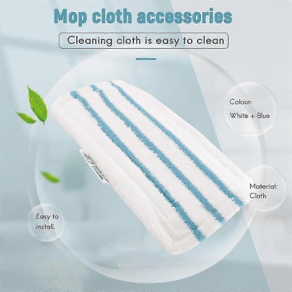 6 stk Moppeputer for ThermaPro 10-i-1 Dampmopp Gjenbrukbare Mikrofiberputer for Våt- og Tørrmopping
