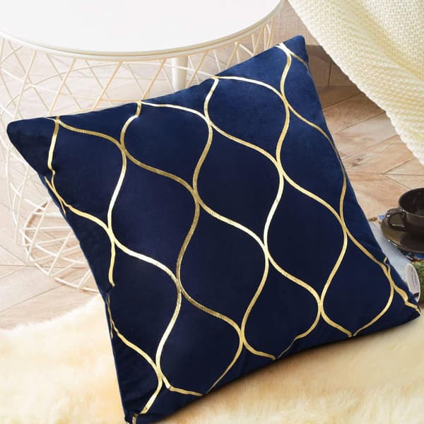 Blue Velvet Pillow Covers, 2 Pack, 45 x 45 cm