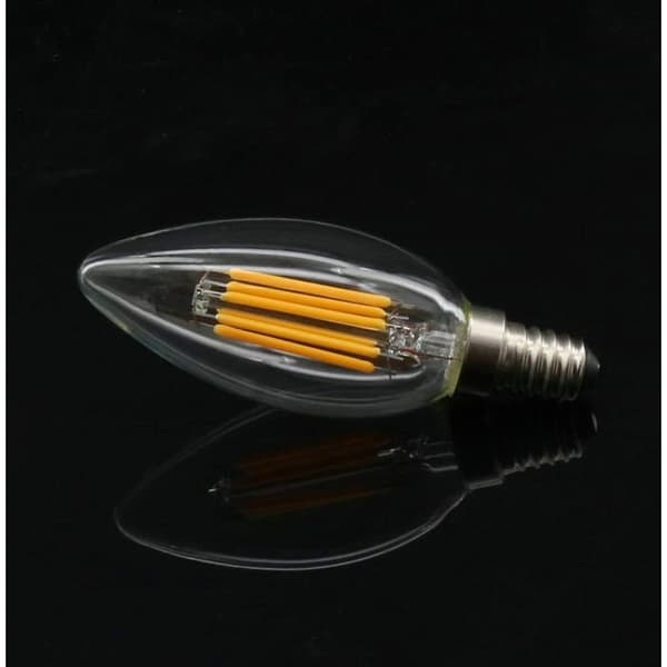 E14 Flame Filament LED-lampor Varmvit 2700K 600LM Ej dimbara LED-lampor 10-pack [Energiklass A++]