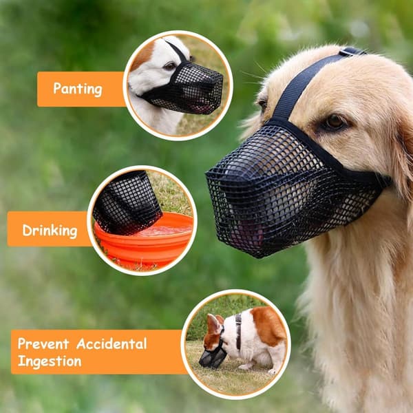 Dog Muzzle - Snout 26-31 cm - Size L - Nylon Muzzle - Quick Release - Adjustable - Anti-Bite - Anti-Barking - Breathable - Black