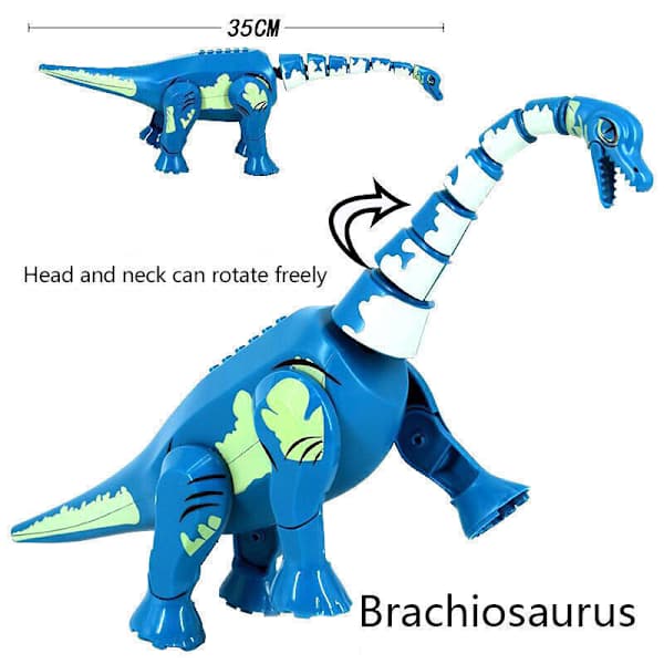 Dinosaur Byggeklosser for Barn Spinosaurus Brachiosaurus Figur Modell Gaver Blå Brachiosaurus
