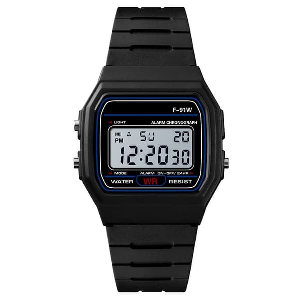 HONHX digitalt armbandsur med svart silikonrem