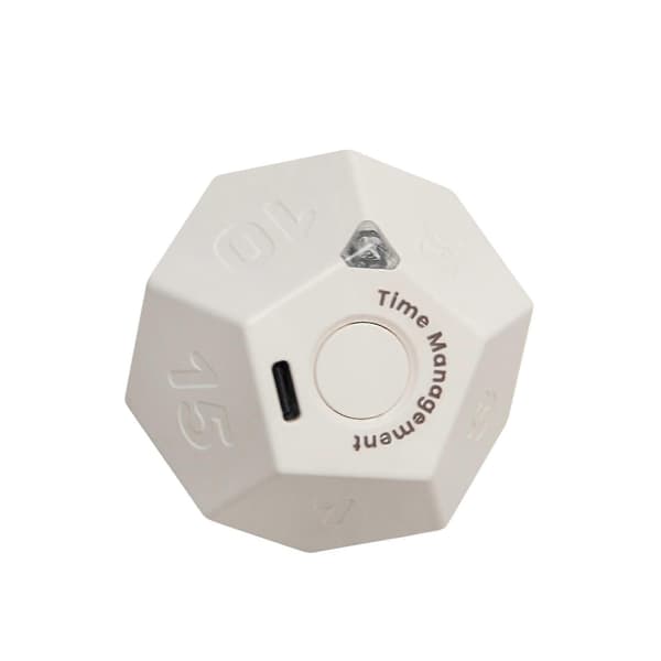 Kub Timer Roterende Produktivitets Timer - Oppladbar, Lyd Vibrasjon Lys Vekkerklokke Flip Timer for Tidsstyring Barn