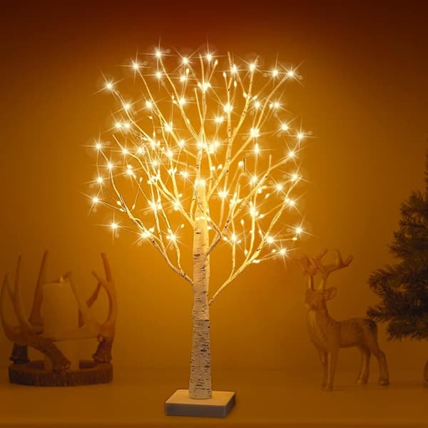 Birch Tree with Lights, 144 LED Lights, Tabletop Bonsai Tree, Artificial Tree for Wedding, Party, Indoor Gift
