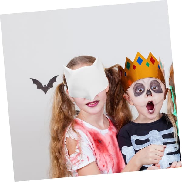 4 stk tomme revemasker for Halloween DIY malbare maskerade masker