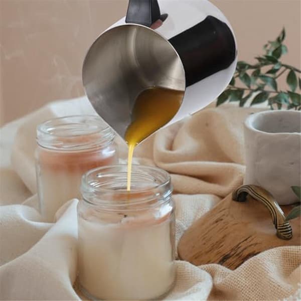 /EA/Lysestøbekande, 900 ml vokssmeltekande, lysestøbebeholder i rustfrit stål {f2}