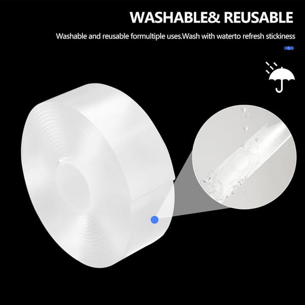 Nano Double-Sided Tape 3m - Double-Sided Removable, Reusable, Washable Tape