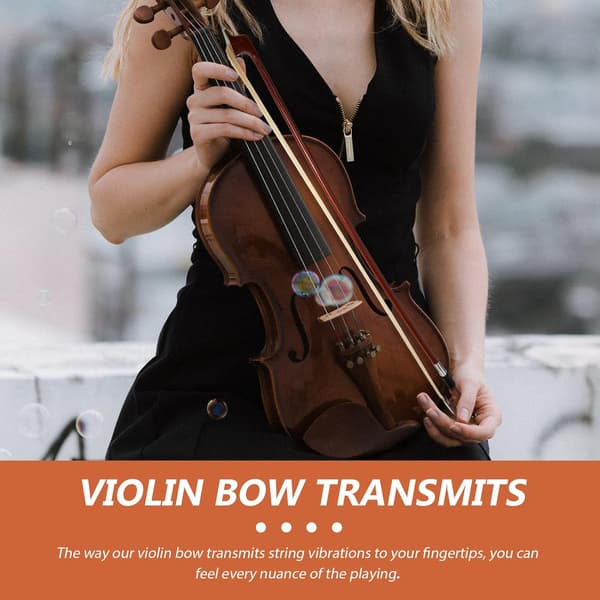 Violin Bow 1/4 Size Wood Stick Ebony Replacement Accessory Suitable for Beginners and Classroom Use