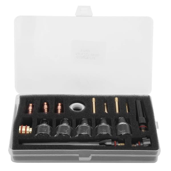 Welding Torch Accessory Kit Glass Cup Brass Tungsten Clamp Consumables for WP-17/18/26
