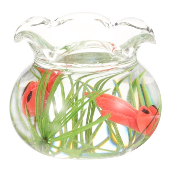 Mini Plastic Fish Tank Model Doll House Ornament Miniature Fish Bowl Miniature House DecorTransparen