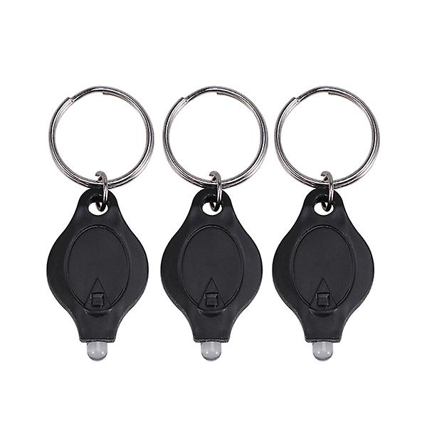 3 Pcs Led Light Keychain Mini Plastic Flashlight Bright Key Ring Light Torch (black)Black3pcs