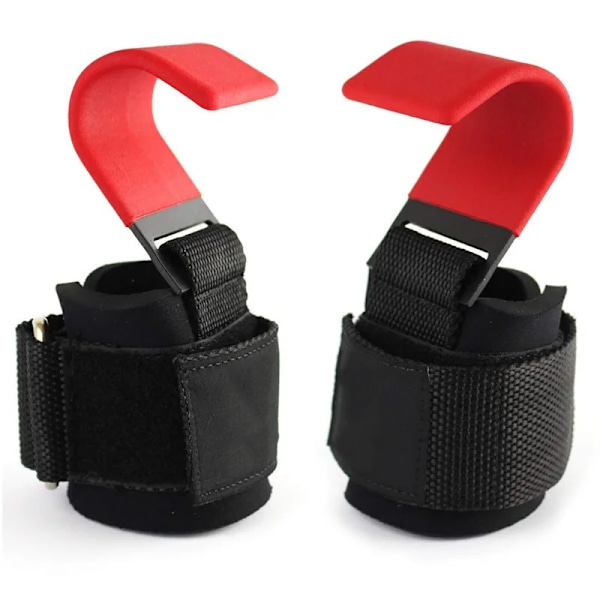 Lyftremmar Power Marklyft Vikt Gymhandskar Tunga Lyft Handledsremmar Kraftiga Viktkrokar Lyftremmar Pad Grepp Lyftdrag 2PCS Red