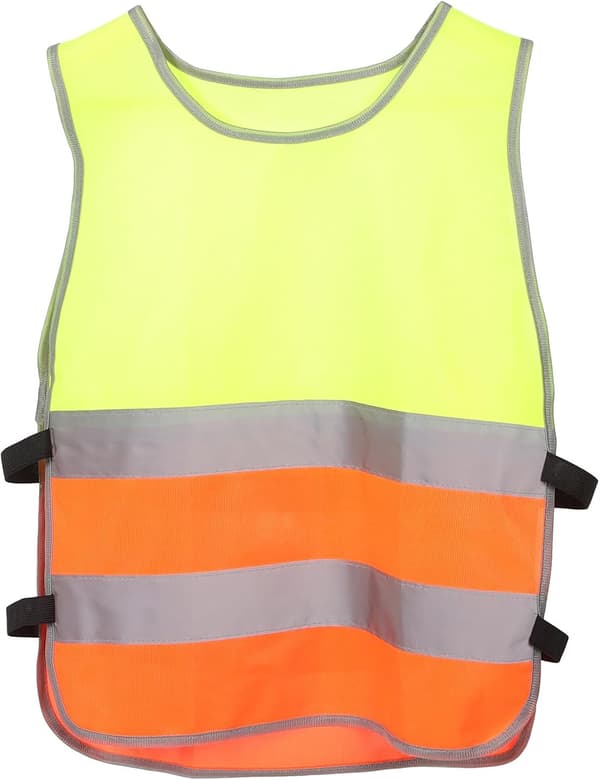 Reflekterende sikkerhetsvest i polyester med høy synlighet for gutter og jenter, pustende utendørsvest