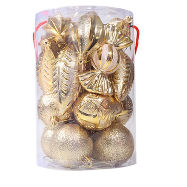 Julkulsprydnader, splittersäkra, hängande bollar, julgransdekoration, set till jul, bröllop, fest Gold 21PCS