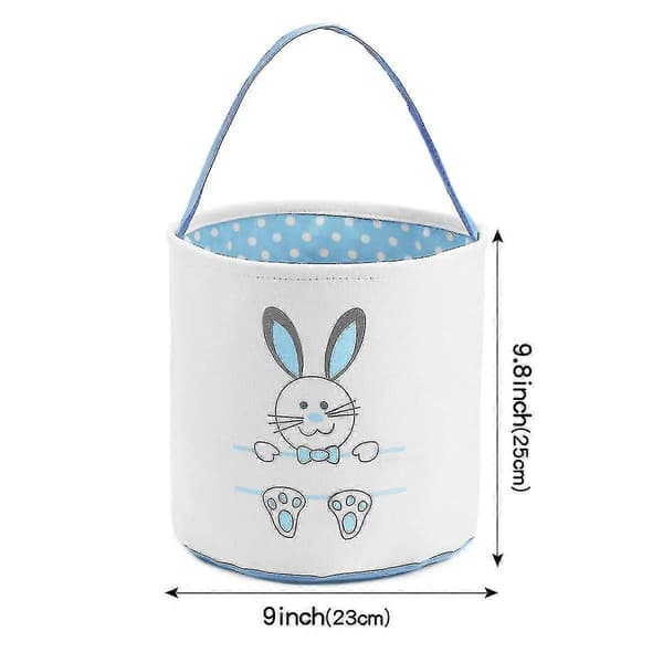 2-pack Easter Bunny Basket Bags for Kids, Personalized Canvas Cotton Egg Hunt Bags with Cute Bunny Print for Easter Eggs