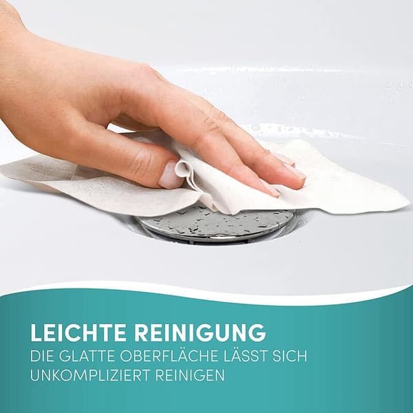 Universal badekarsprop - Rustfri badekarsprop med dobbelt forsegling - Badekarsprop til alle standard badekar i krom