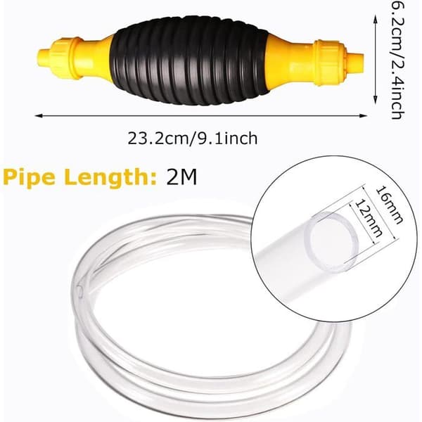 Bensin Handpump, Bränsleöverföringspump, 8mm 2M Manuell Pump Sug Nödhands Pump