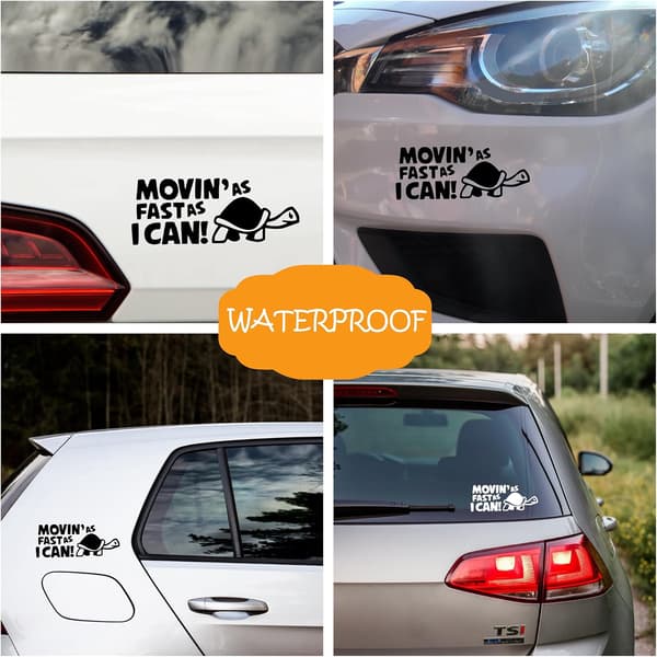 (18 cm x 7 cm, Sort) Nyhed Movin As Fast As I Can Rolig Bilsticker