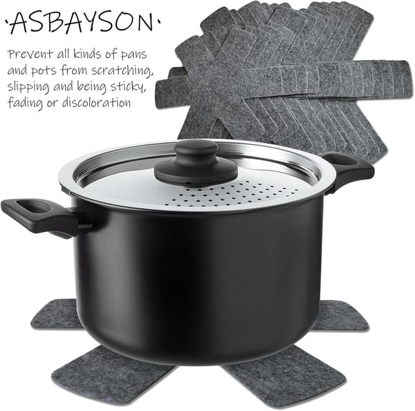 Kitchen Utensil Protectors, 6 Pieces, 3 Different Sizes, Non-Slip Cookware Dividers, Stackable to Prevent Scratches on Cookware, (Grey)