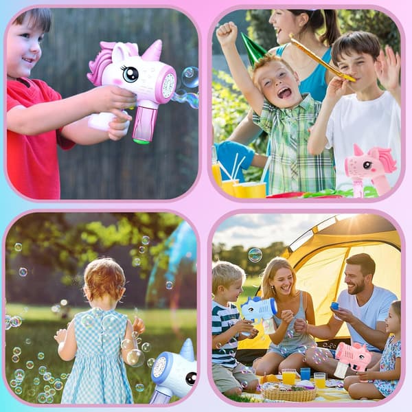 Unicorn Soap Bubble Machine, 2 Pieces Unicorn Bubble Machine Toy, Automatic Bubble Machine, for Weddings, Garden