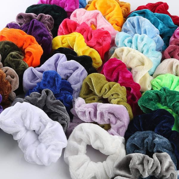 36 stk fløjls-scrunchies, hårelastikker, hårbånd multifärg multicolor