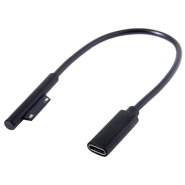 Type-C Usb-C DC 15V hun til Surface Pro3 Pro4 Pro5 Pro6 Book Pro opladet strømforlængerkabel sort