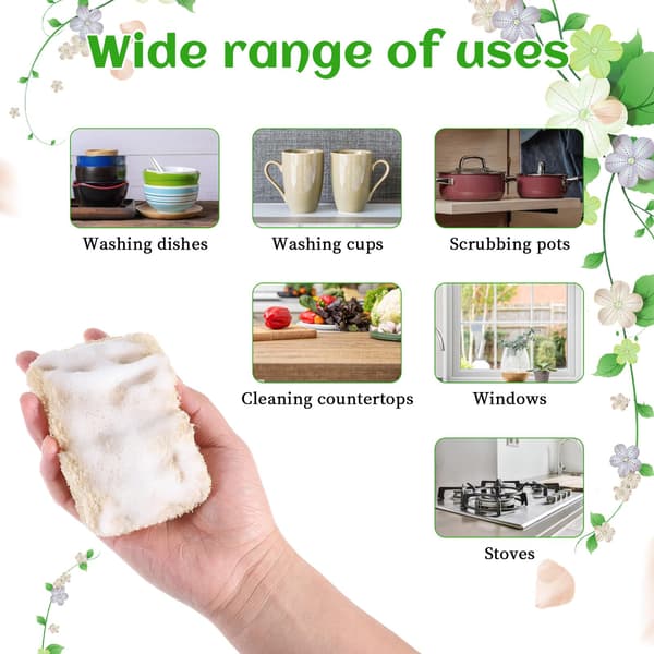 10-pack Natural Dish Sponge Loofah Sponge Compostable Natural Loofah Sponge for Kitchen