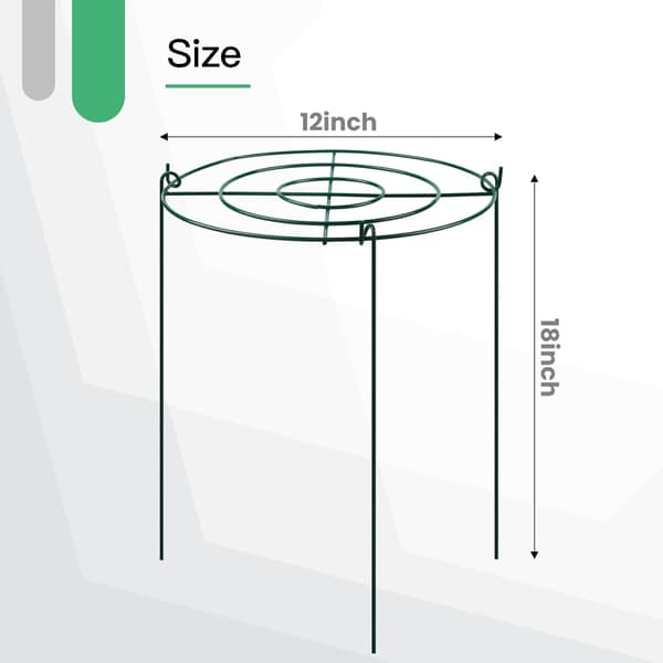 Pionstöd och växtstöd med ringbåge och 3 ben, 3-pack (45 cm)