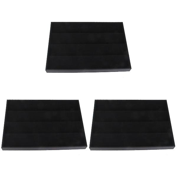 3-pack Smyckesörhängen Ringar Display Organizer Box Brickhållare Fodral Förvaring (svart) 3-pack 3pcs