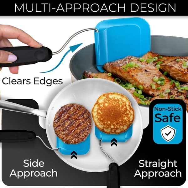 Adjustable Angle Spatula with Interchangeable Heads, Thin Heat-Resistant Spatula for Eggs, Pancakes, and Burgers