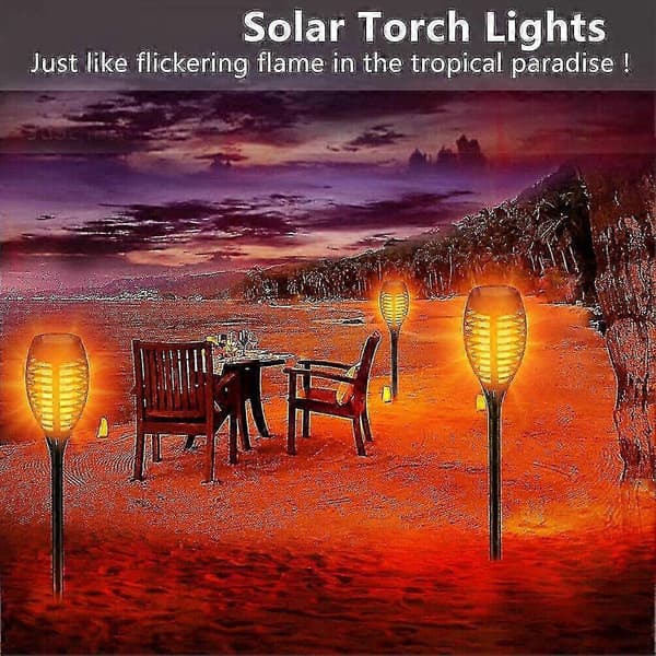 2-pack Solar Light with Flickering Flame, Torch for Garden Decorations